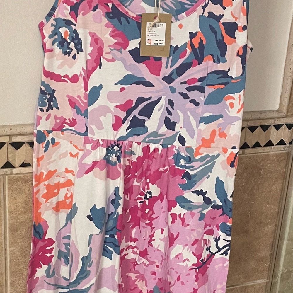 Joules sleeveless cotton floral dress size 6, NWT